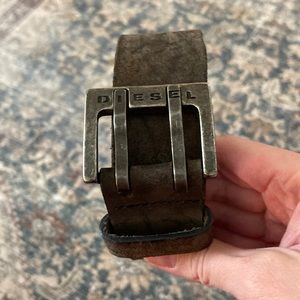Mens brown leather Diesel belt